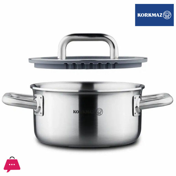 Korkmaz Aura Stainless Steel Cookware Set 8 Pcs 6 Korkmaz Aura Stainless Steel Cookware Set 8 Pcs - Image 4