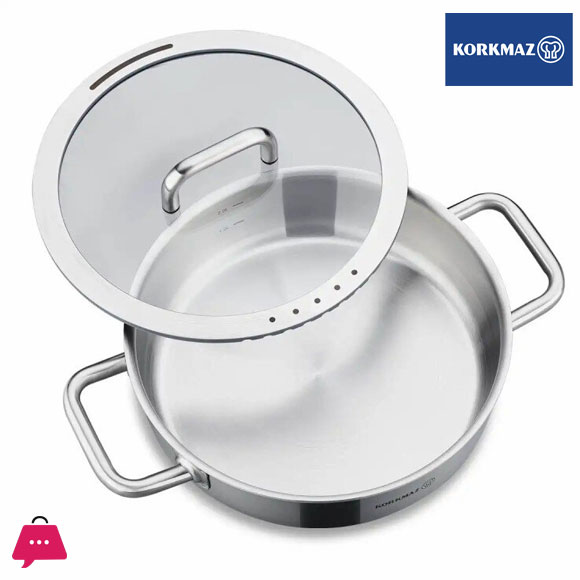 Korkmaz Aura Stainless Steel Cookware Set 8 Pcs 7 Korkmaz Aura Stainless Steel Cookware Set 8 Pcs - Image 5