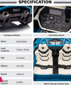 Lamborghini Sian 2-Seater Ride-On Car For Kids 24V With Remote Control Light Music 23 Lamborghini Sian 2-Seater Ride-On Car For Kids 24V With Remote Control Light Music - Image 4