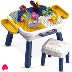 Little Story 4 In 1 Block Activity Table With Stool and Blocks