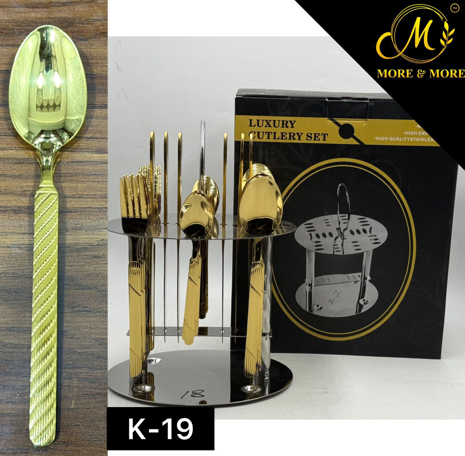 Luxury Stainless Steel Cutlery Set With Stand 24 Pieces 5 Luxury Stainless Steel Cutlery Set With Stand 24 Pieces