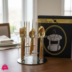 Luxury Stainless Steel Cutlery Set With Stand 24 Pieces