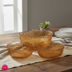 Premium Ripple-Edge Glass Bowl Fruit Set (7 Pieces)