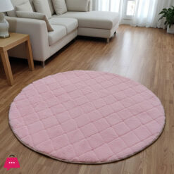Shaggy Soft Touch Rabbit Plush Round Carpet 4 Feet