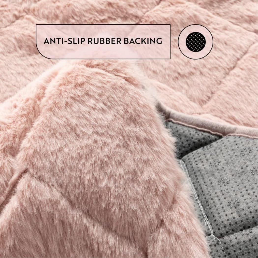 Shaggy Soft Touch Rabbit Plush Round Carpet 4 Feet