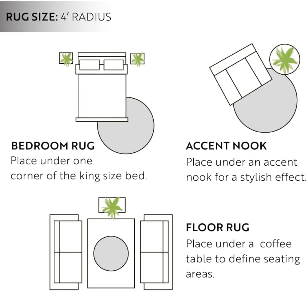 Shaggy Soft Touch Rabbit Plush Round Carpet 4 Feet