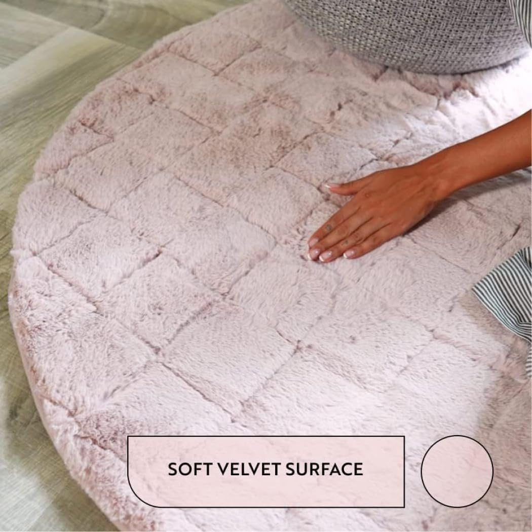 Shaggy Soft Touch Rabbit Plush Round Carpet 4 Feet