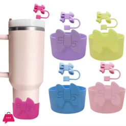 Silicone Topper & Boot For Tumbler Accessories Drinkware Accessories of Cup ( Bow Daisy Flower)