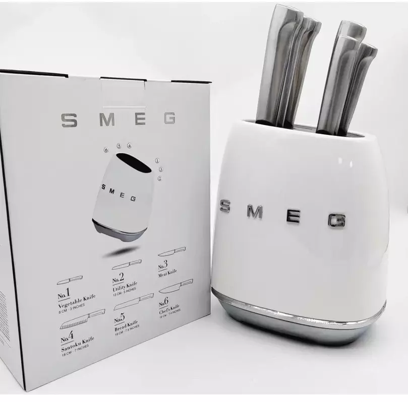Smeg Knife Set Stainless Steel 7-Piece 21 Smeg Knife Set Stainless Steel 7-Piece