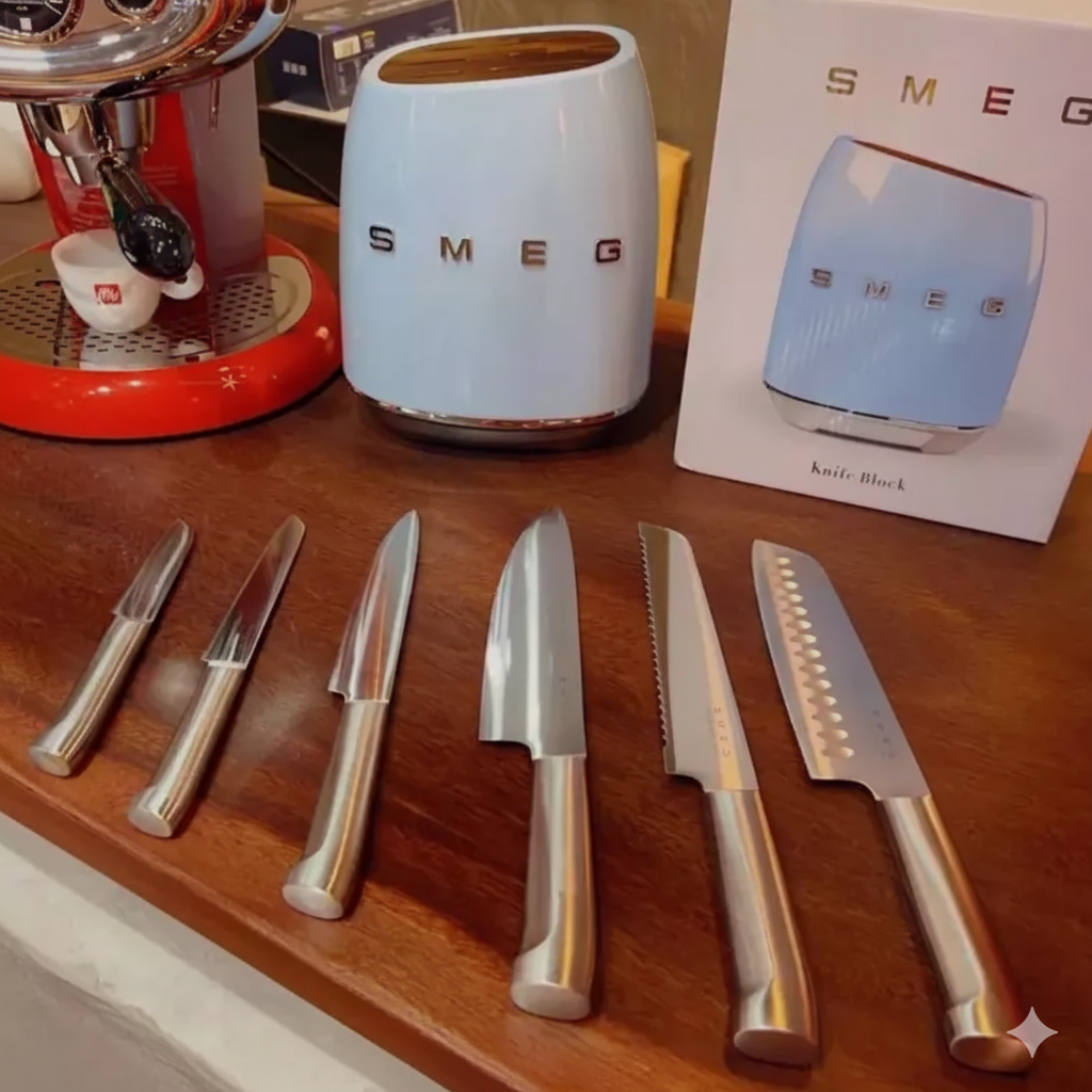 Smeg Knife Set Stainless Steel 7-Piece 15 Smeg Knife Set Stainless Steel 7-Piece