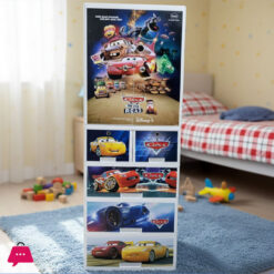 Sonati Mc Queen Cars Wardrobe Multipurpose Staorage Drawer - Toy Almari Hanging Portion Cupboard Decorative Style - Almari Cabinet Portable With 7 Drawer