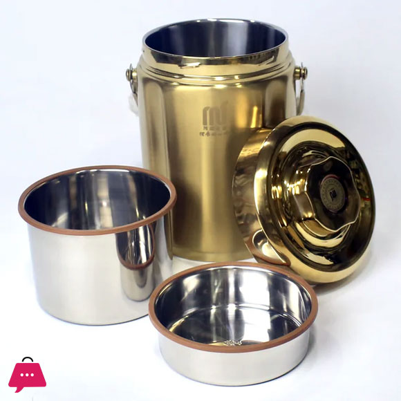 Stainless Steel Thermos Food Carrier Storage Container For Take Away 2.5 Liter 4 Stainless Steel Thermos Food Carrier Storage Container For Take Away 2.5 Liter - Image 2