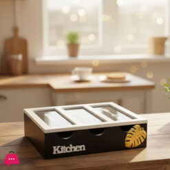 Wooden Cutlery Organizer with Dividers