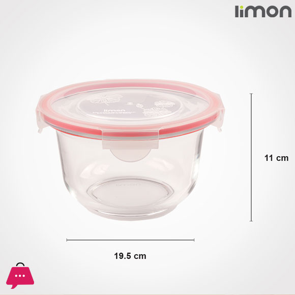 Limon Round Glass Bowl With Lid