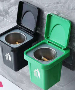 1PC Wall Mounted Garbage Can Ashtray Creative Home Living Room Bathroom Lid Ashtray with Lid