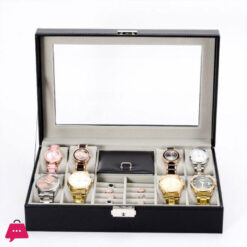 2 In 1 8 Watch Box Grids + 3 Mixed Grids PU Leather Watch Case Organizer Box Luxury Jewelry Ring Display Watch Boxes