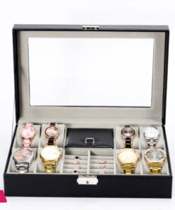 2 In 1 8 Watch Box Grids + 3 Mixed Grids PU Leather Watch Case Organizer Box Luxury Jewelry Ring Display Watch Boxes