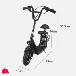 36V Electric Scooter For Kids With Training Wheels And Basket