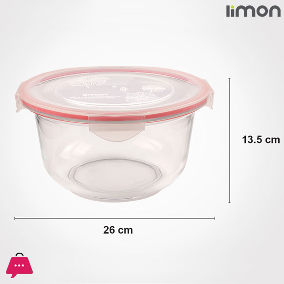 Limon Round Glass Bowl With Lid