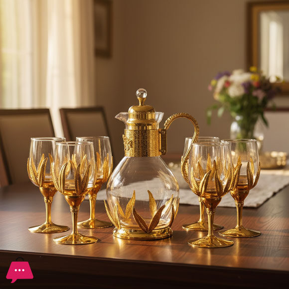 7 Pcs Luxury Glass Water Set Juice Jug &Amp; Glass Set