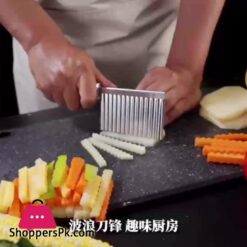 Crinkle Fries Cutter Knife With Handle Stainless Steel High Quality