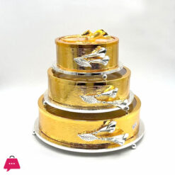 Elegant Golden Square Nuts And Candy Or Food Storage Container With Lid 3-Piece