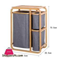 Foldable Dirty Laundry Basket Waterproof Bamboo Organizer Bucket Clothing Children Toy Large Capacity Storage Home