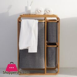 Foldable Dirty Laundry Basket Waterproof Bamboo Organizer Bucket Clothing Children Toy Large Capacity Storage Home