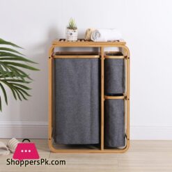 Foldable Dirty Laundry Basket Waterproof Bamboo Organizer Bucket Clothing Children Toy Large Capacity Storage Home