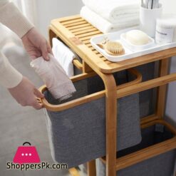 Foldable Dirty Laundry Basket Waterproof Bamboo Organizer Bucket Clothing Children Toy Large Capacity Storage Home