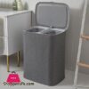 Laundry Basket with Lid Dual Compartment Design Laundry Hamper Clothes Basket for Bathroom Laundry