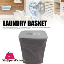 Laundry Basket With Lid Dual Compartment Design Laundry Hamper Clothes Basket For Bathroom Laundry