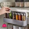 Kitchen Under Shelf Drawer Spice Rack With 6 Seasoning Bottles Under Shelf Spice Rack