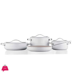Korkmaz Linea Plus Cookware Set-Vanilla 7Pcs A2620-1