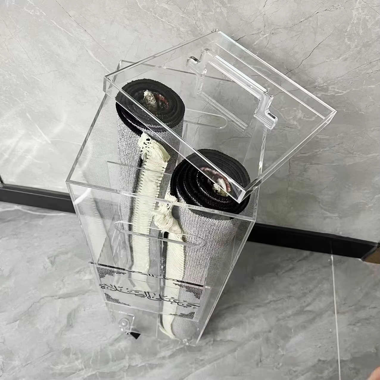 Acrylic Pray Mat Box Side Quran Holder Pocket