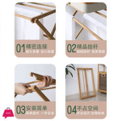 Bamboo Wood X Shaped Towel Drying Clothes Drying Rack