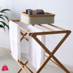 Bamboo Wood X Shaped Towel Drying Clothes Drying Rack