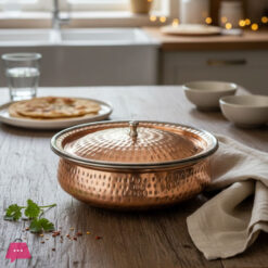 Copper Steel Handi for Serving Hammered Design