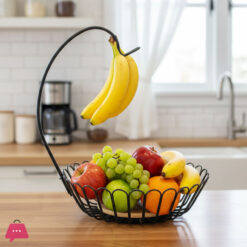 Countertop Fruit Basket Bowl with Banana Hanger