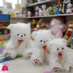 Cute Plush White Teddy Bear With Multi Dot