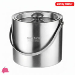Danny Home Stainless Steel Double Wall Ice Bucket With Lid 1.6Liter