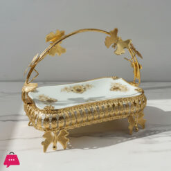 Elegant Golden Butterfly Decorative Serving Platter