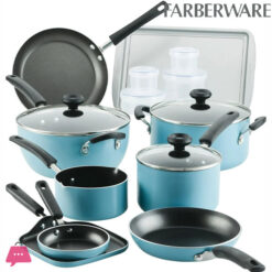 Farberware Cookstart Non-Stick Pots And Pans Set Induction Safe Cookware Set 20-Piece