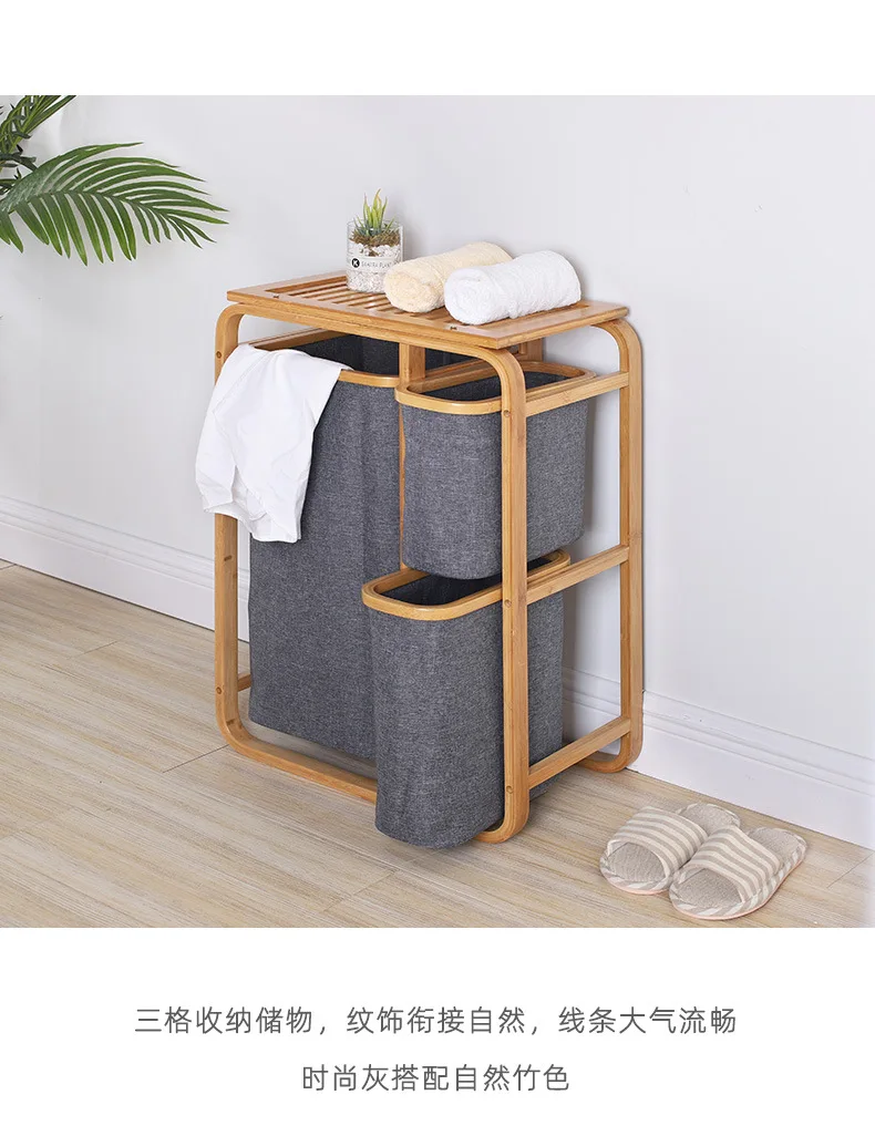 Foldable Dirty Laundry Basket Waterproof Bamboo Organizer Bucket Clothing Children Toy Large Capacity Storage Home