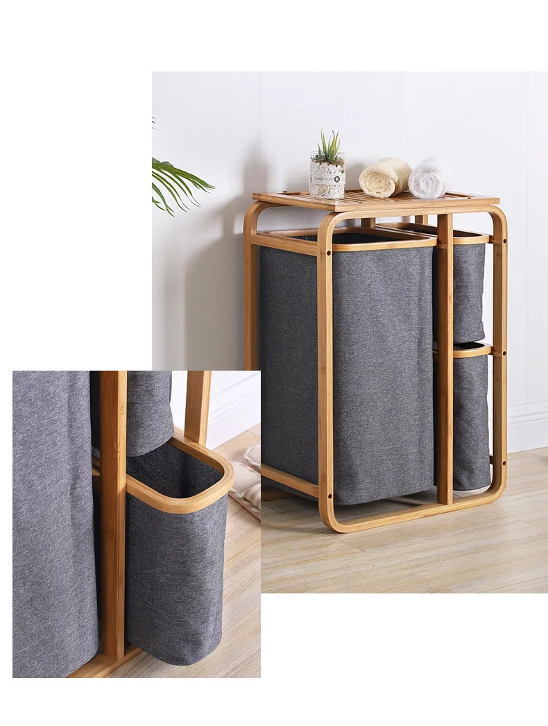 Foldable Dirty Laundry Basket Waterproof Bamboo Organizer Bucket Clothing Children Toy Large Capacity Storage Home