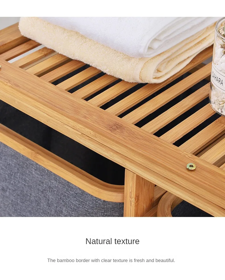 Foldable Dirty Laundry Basket Waterproof Bamboo Organizer Bucket Clothing Children Toy Large Capacity Storage Home