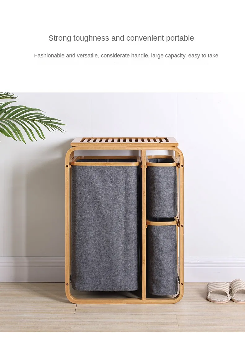 Foldable Dirty Laundry Basket Waterproof Bamboo Organizer Bucket Clothing Children Toy Large Capacity Storage Home