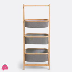 Folding Bamboo Two &Amp; Three-Tier Storage Basket
