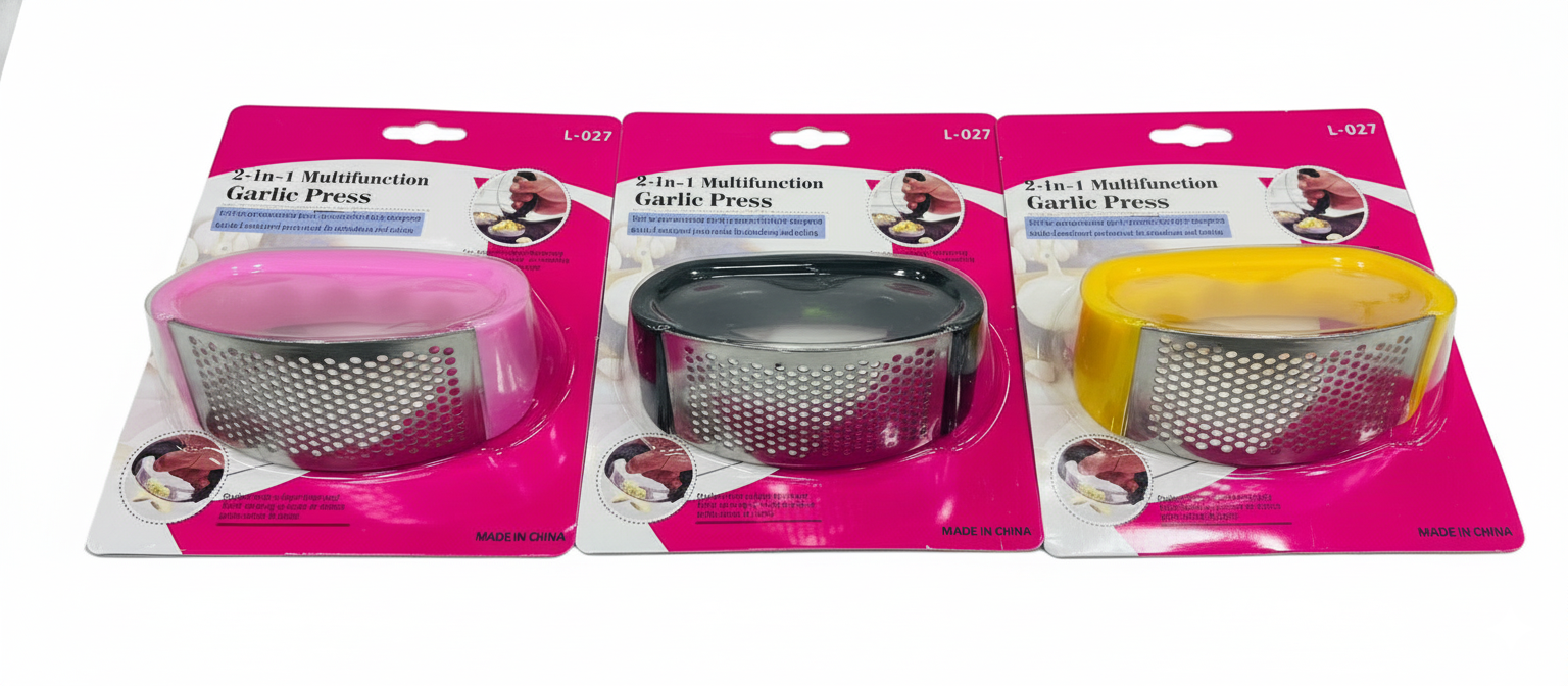 Garlic Press Stainless Steel Garlic Crusher Kitchen Kit With Plastic Handle 7 Garlic Press Stainless Steel Garlic Crusher Kitchen Kit With Plastic Handle