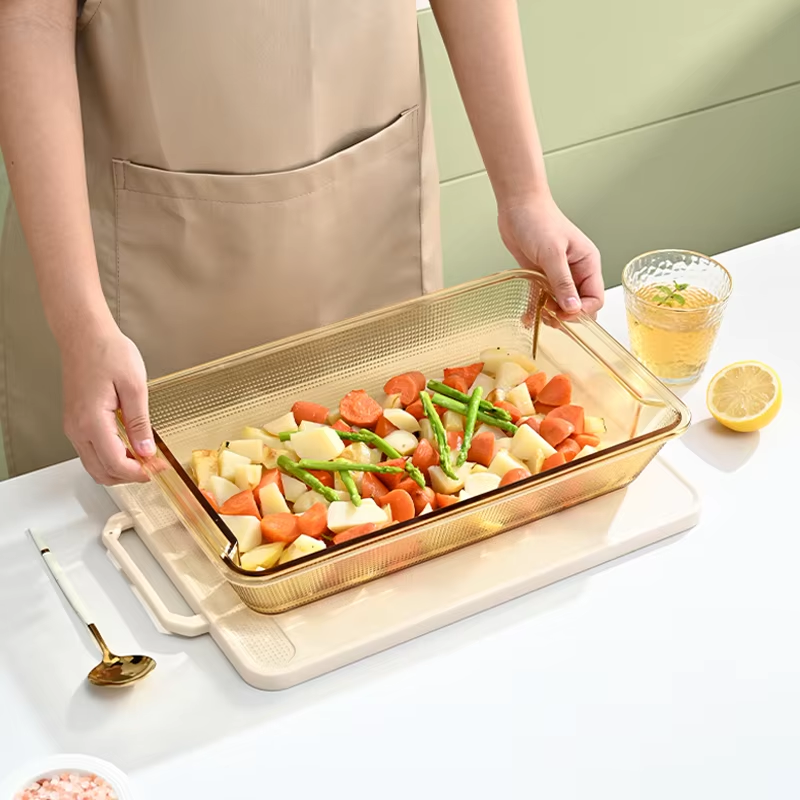 Heat Resistant Basics Clear Oblong Glass Baking Dishes Dish Pan Tray Plate